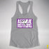 Assume Nothing Lesbian Labrys Pride Flag Racerback Tank - Heather Grey